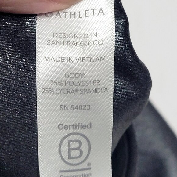 Athleta Womens Inclination Moto Tight Leggings Size L Metallic Black Pockets - Picture 11 of 12